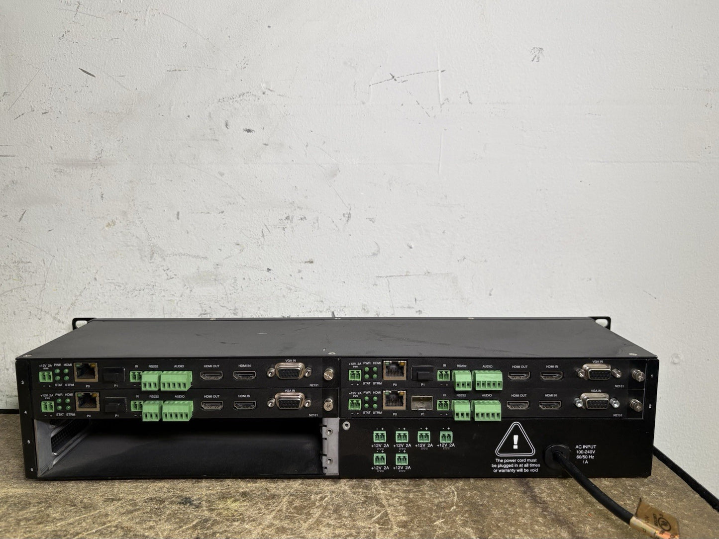 SVSi / AMX N9206 Networked AV 2RU Rack Mount Cage W/ 4x N2151 Cards