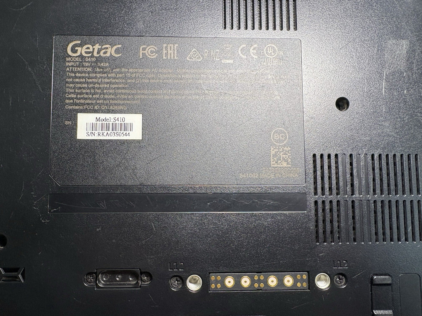 GETAC S410 G2 14'' Laptop 1.60GHz, Core i5-8250U, 16GB RAM, No SSD, No OS