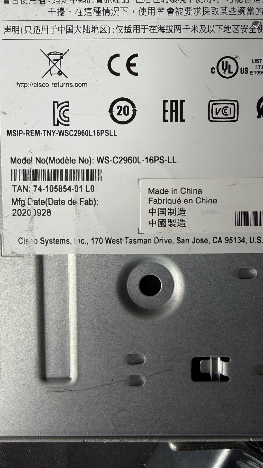 Cisco Systems Catalyst 2960l 16 Port