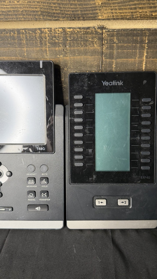 *Lot Of 2* Yealink SIP-T48G Gigabit IP Phone - Black- *Comes With extension*