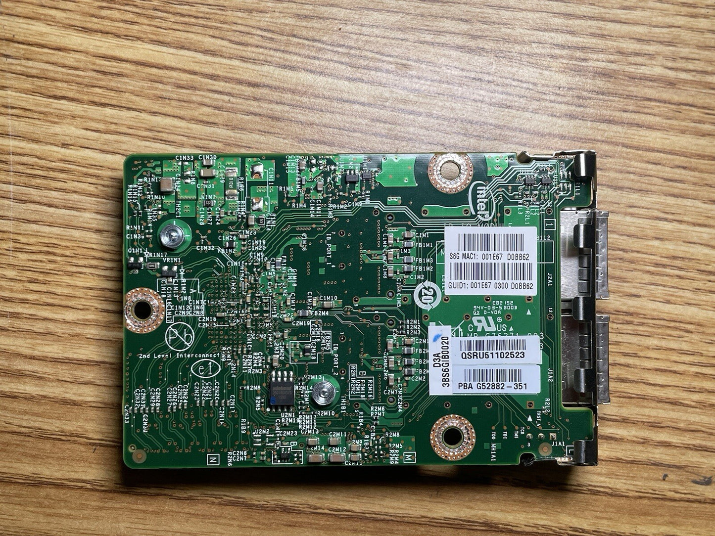 Intel PBA G52882-351 D3A 3BS6GIB0020 Riser Card