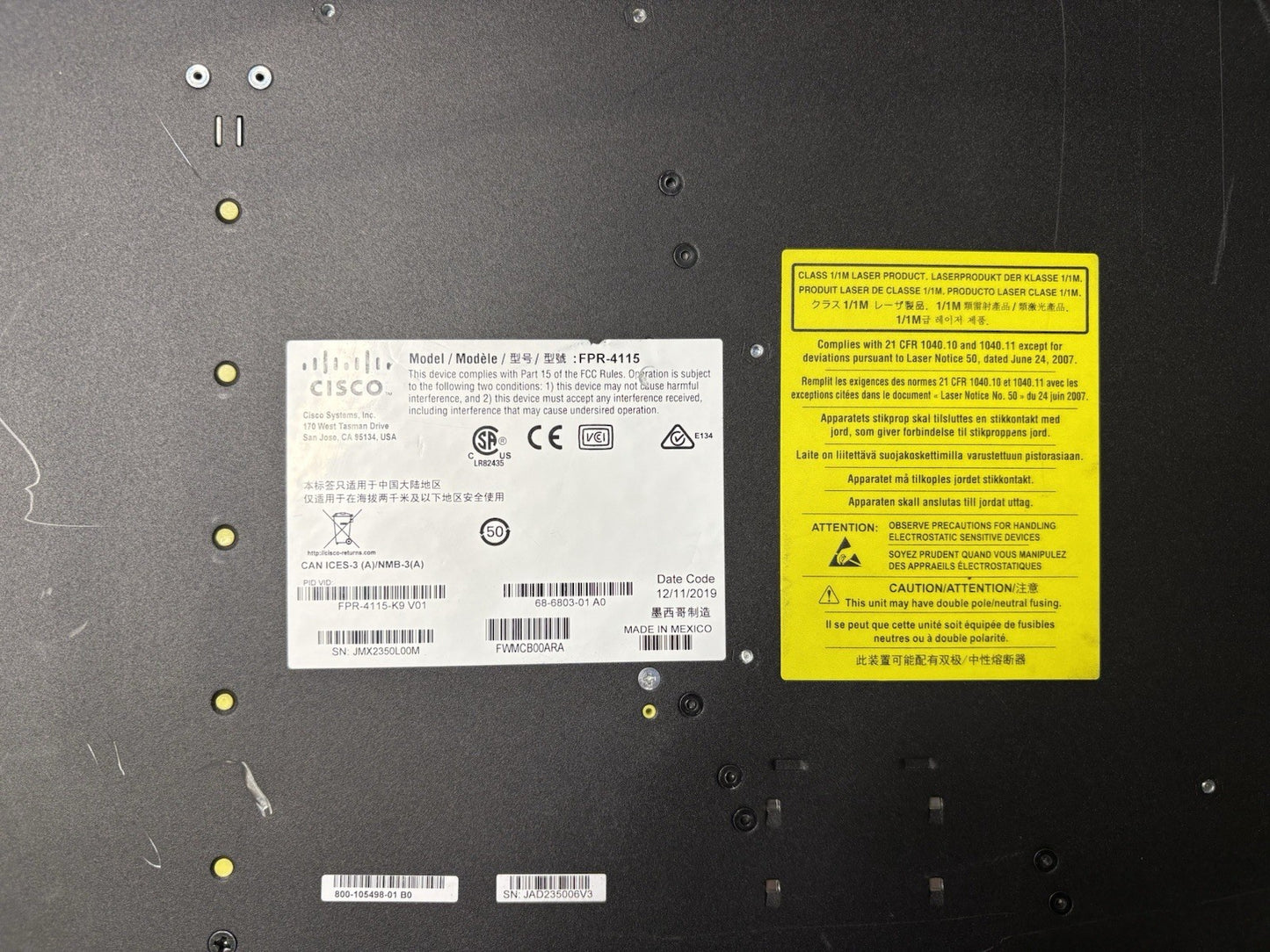 Cisco FPR-4115-K9 FIREPOWER SECURITY APPLIANCE 68-6803-01