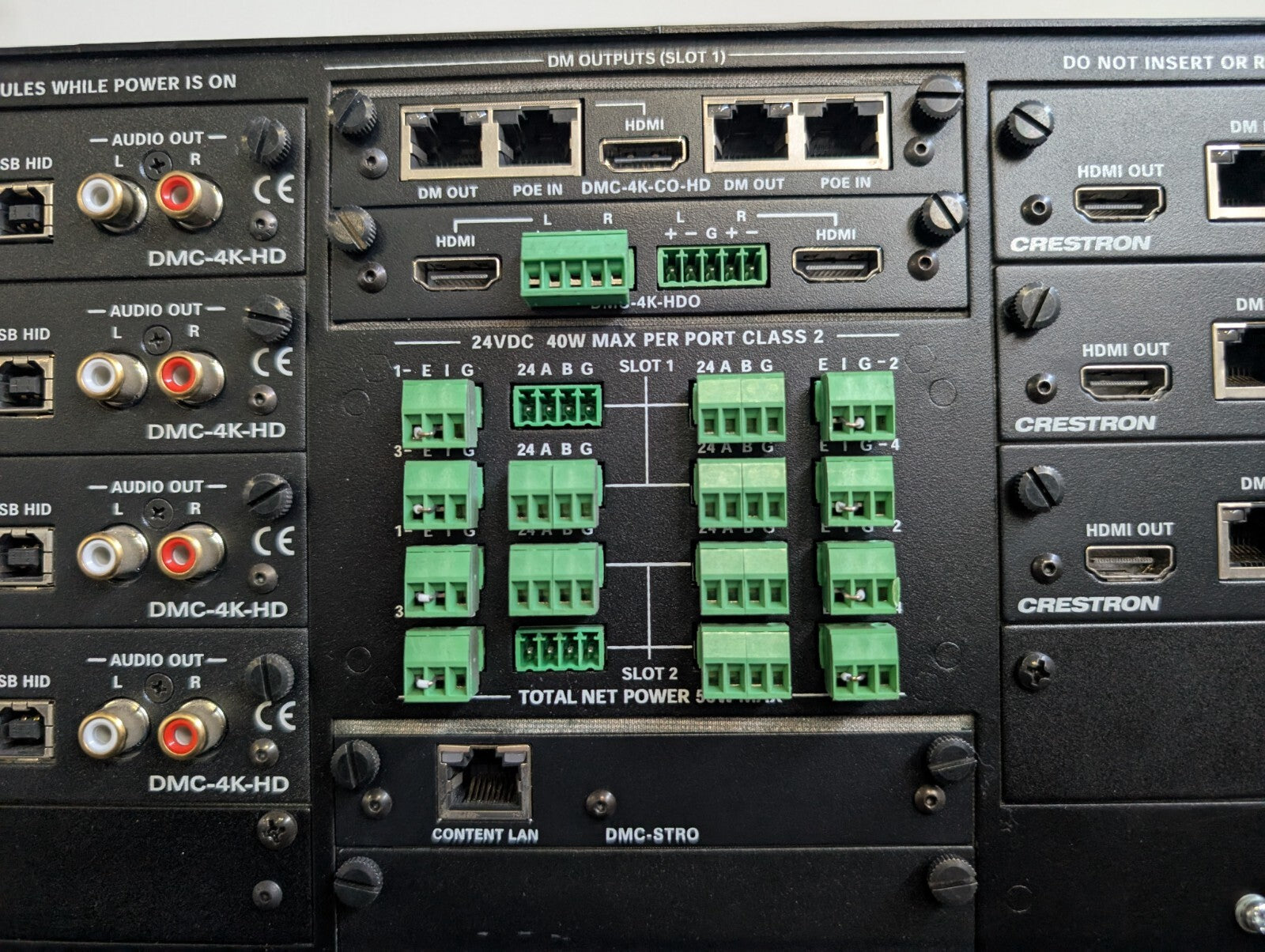 Crestron DM-MD8X8 W/ DMC-4K-HD DMC- STRO DMC-4K-CO-HD Cards