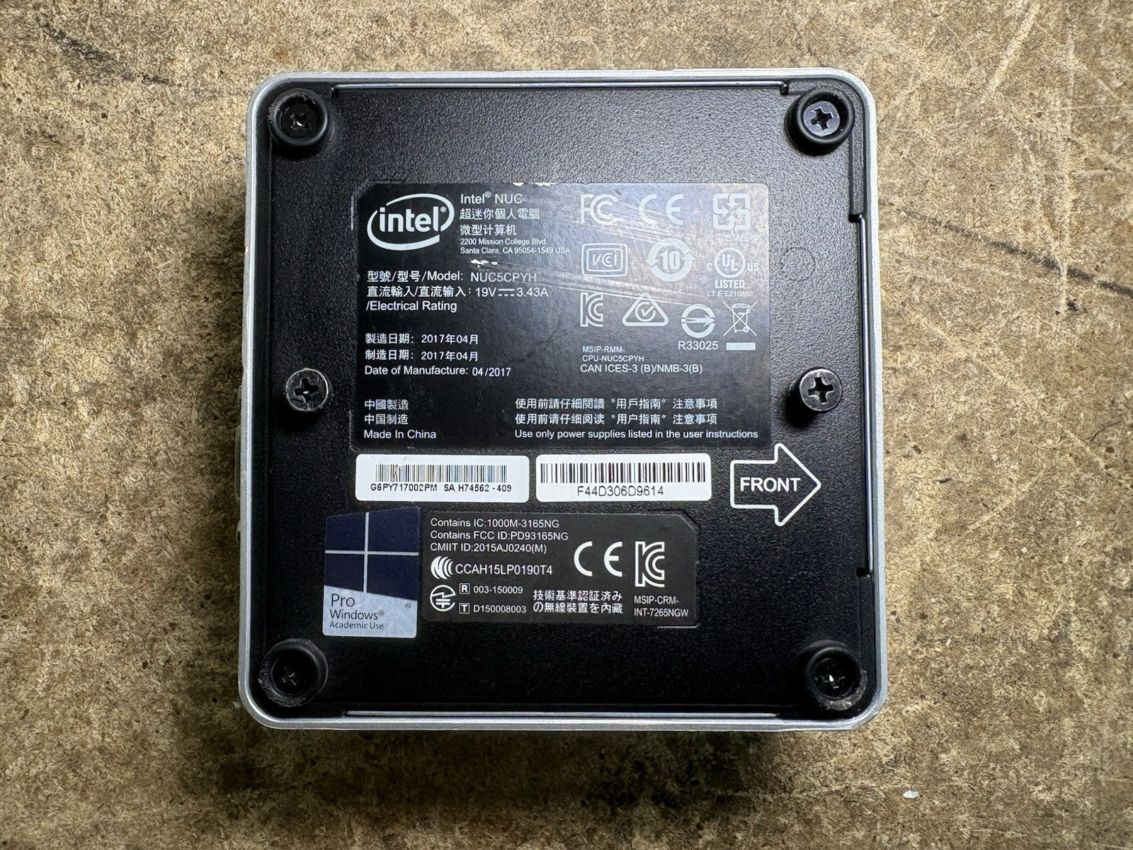 INTEL NUC5CPYH COMPACT MINI-PC HD CELERON N3050 4GB Ram 128 SSD
