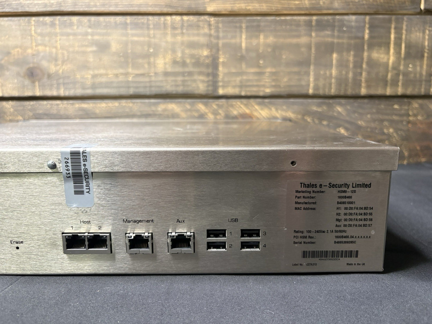 THALES HSM9-12S, 1600B466 HARDWARE SECURITY MODULE M5634