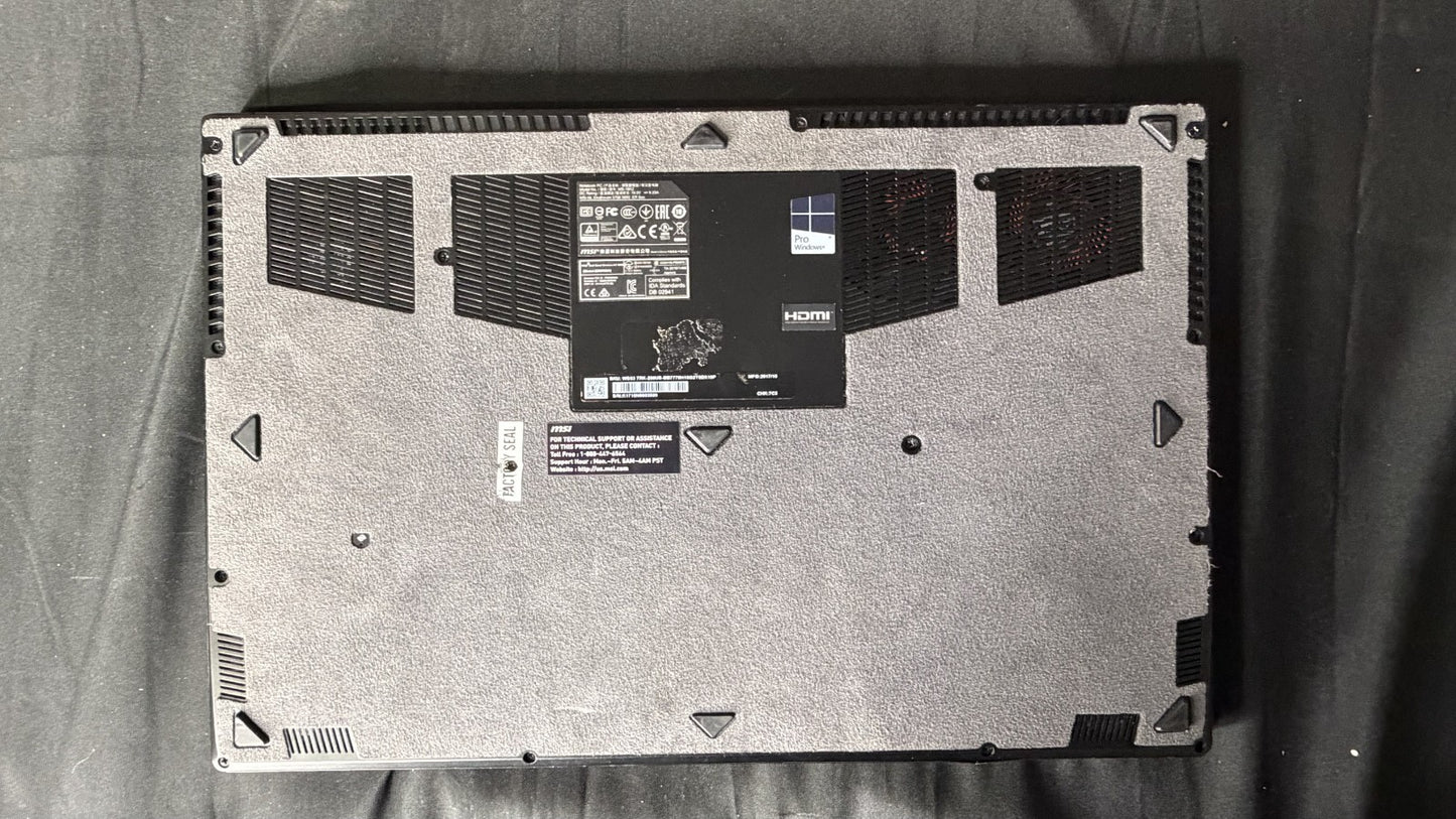 MSI MS-16K2   Laptop i7-7700HQ 16GB RAM 2TB HDD & 256 SSD,  WIN 11 Pro quadro