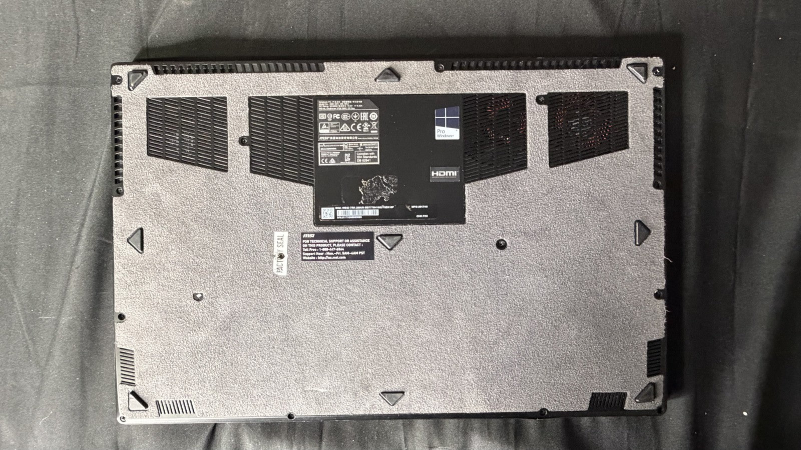 MSI MS-16K2   Laptop i7-7700HQ 16GB RAM 2TB HDD & 256 SSD,  WIN 11 Pro quadro