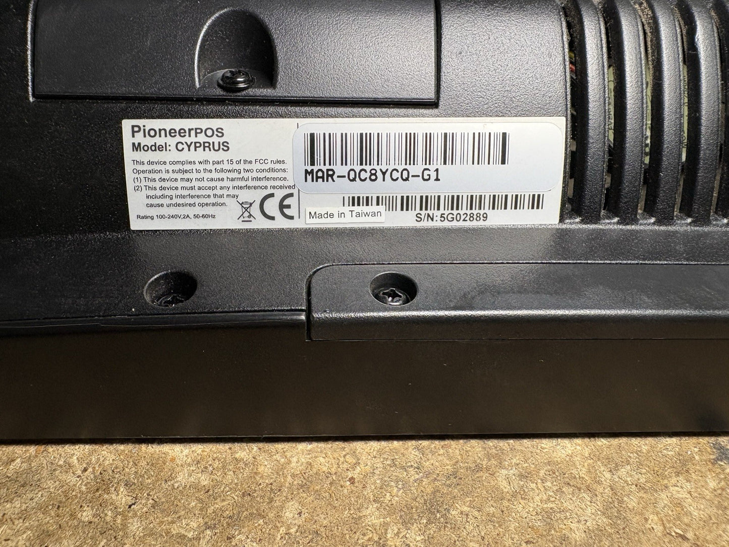 PioneerPOS Heartland CYPRUS MAR-QC8YCQ-G1 (Wiped and Reset)