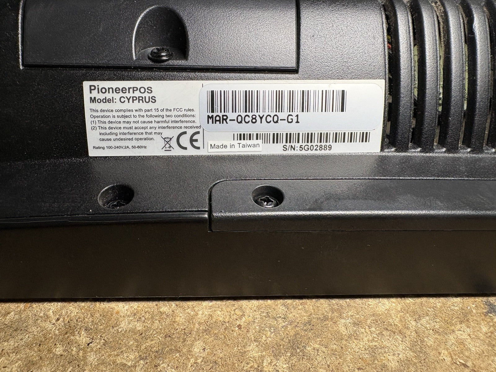 PioneerPOS Heartland CYPRUS MAR-QC8YCQ-G1 (Wiped and Reset)
