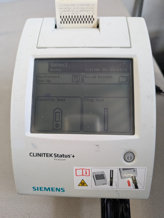Siemens Clinitek Status Plus Analyzer With Test Table  and BASE NO Power supply