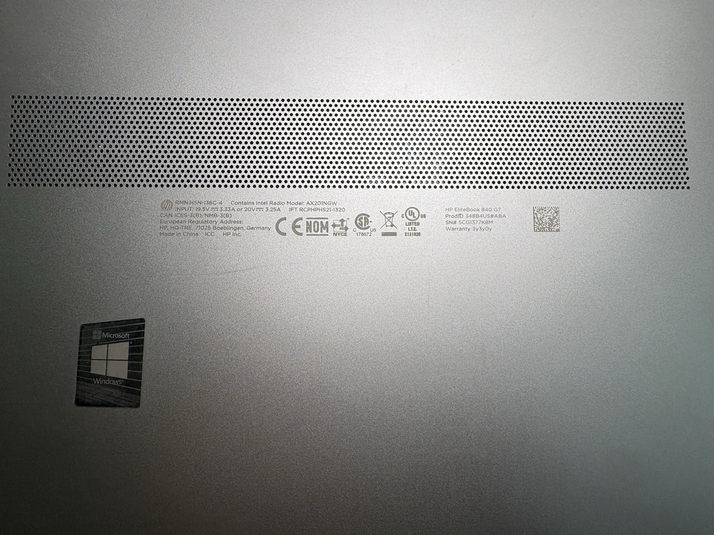 HP EliteBook 840 G7 i5-10310U 1.7GHz No SSD/Ram/Battery