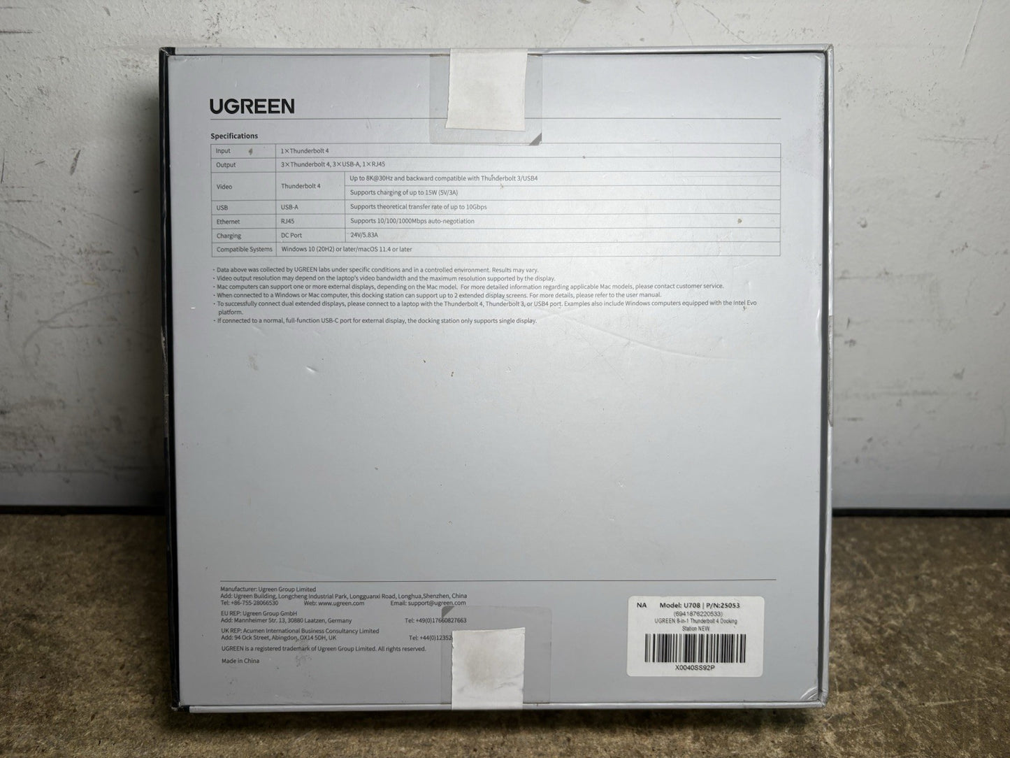 UGREEN Revodok Max 208 Thunderbolt 4 Dock 8-in-1 40Gbps Docking Station Used