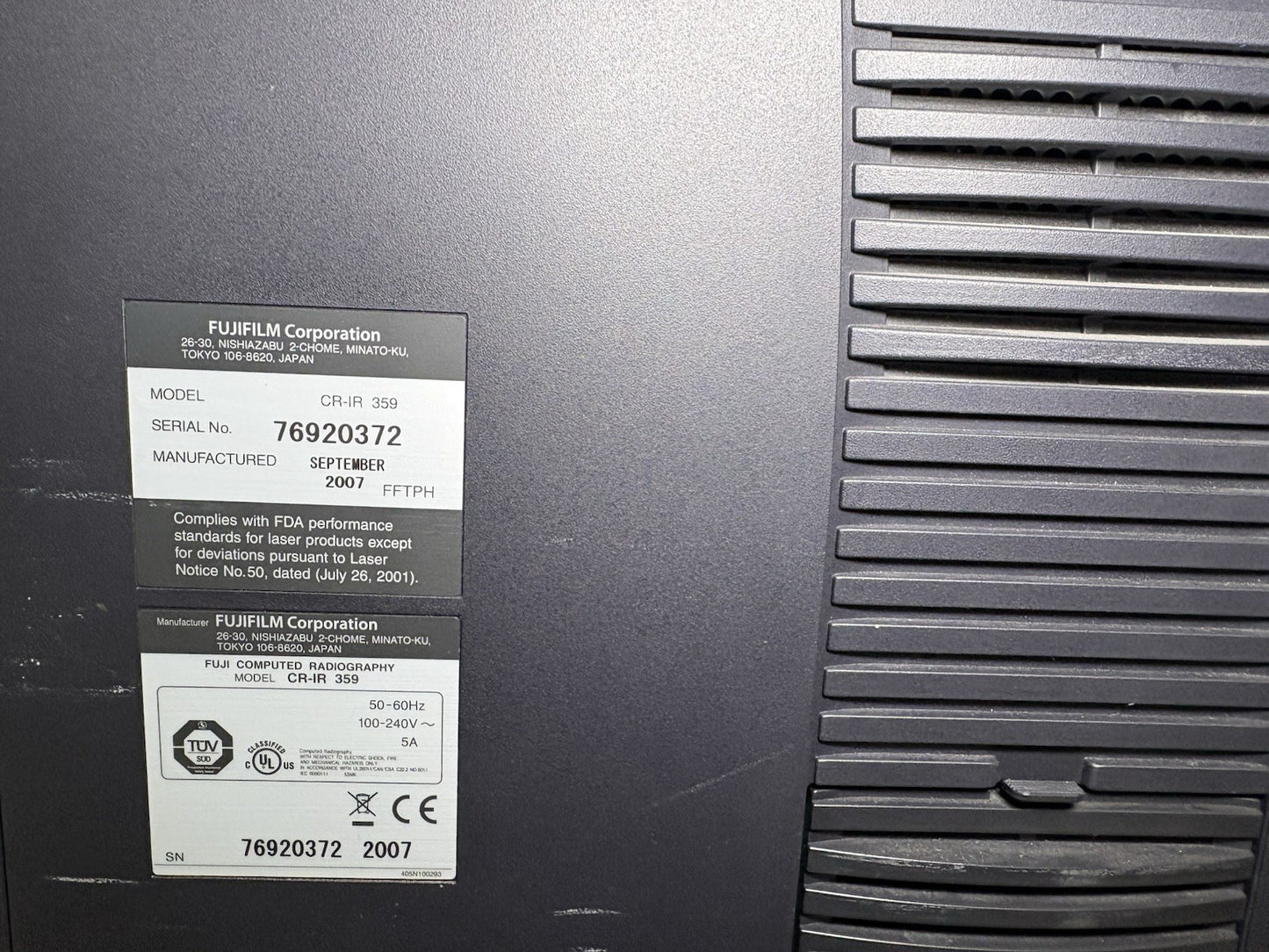 FujiFilm FCR Carbon XL-2 CR-IR 359 Computed Radiography System *READ