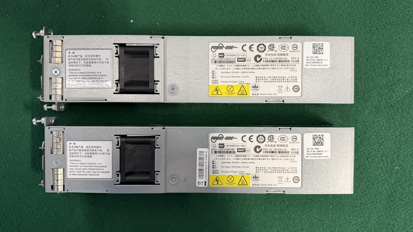 (LOT OF 2) Power One-SPABRCD-10G 23-1000064-02 504W Power Supply