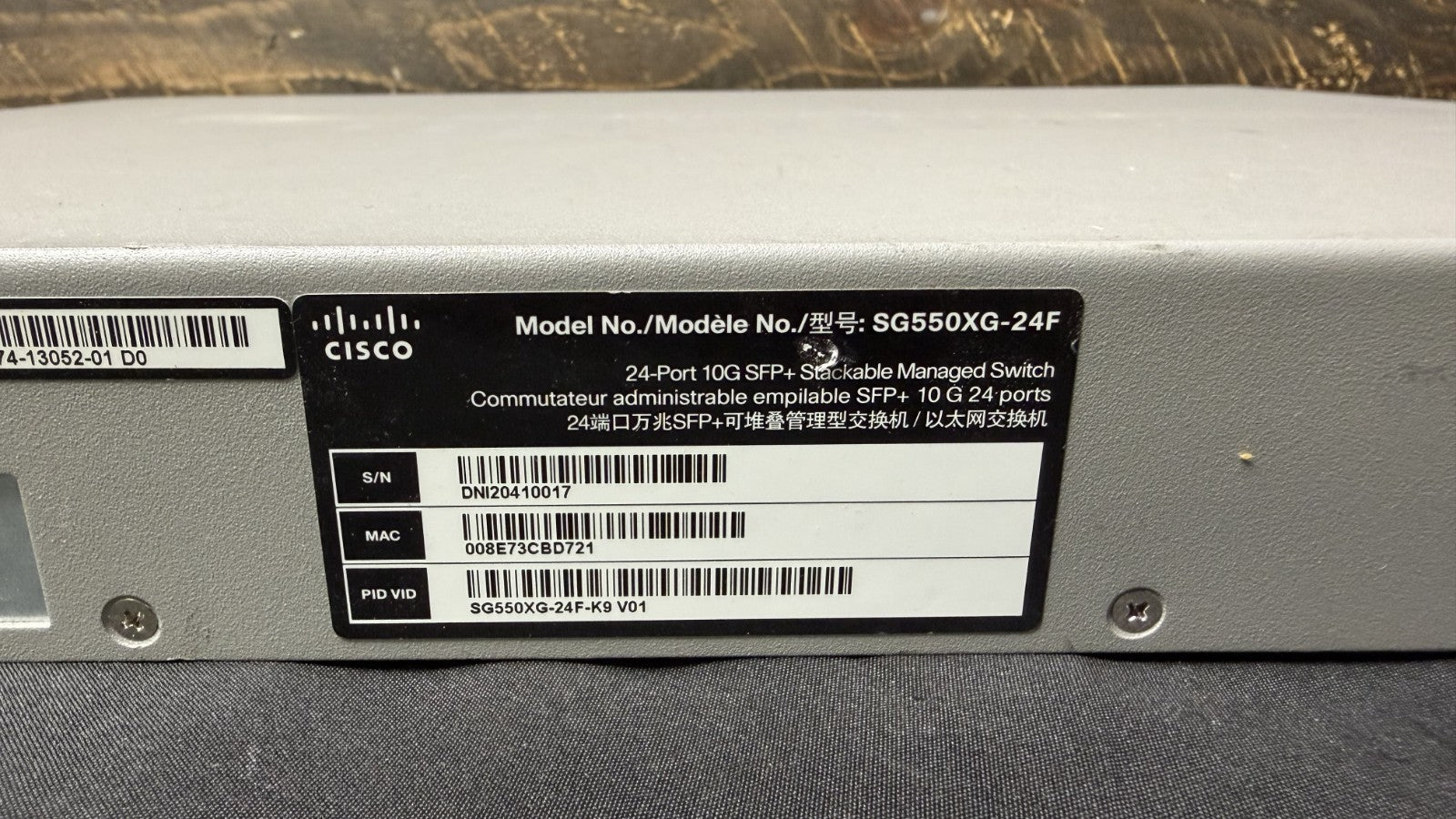 Cisco SG550XG-24F 24-Port 10GbE SFP+ Managed Switch SG550XG-24F