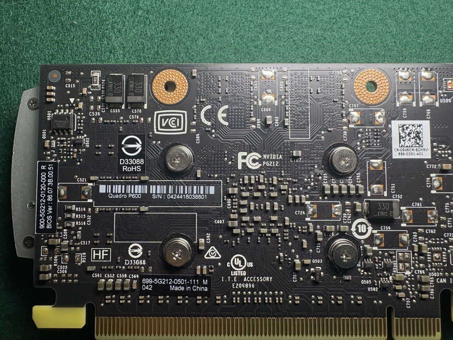 NVIDIA QUADRO P600 2GB GDDR5 GPU GRAPHICS BOARD