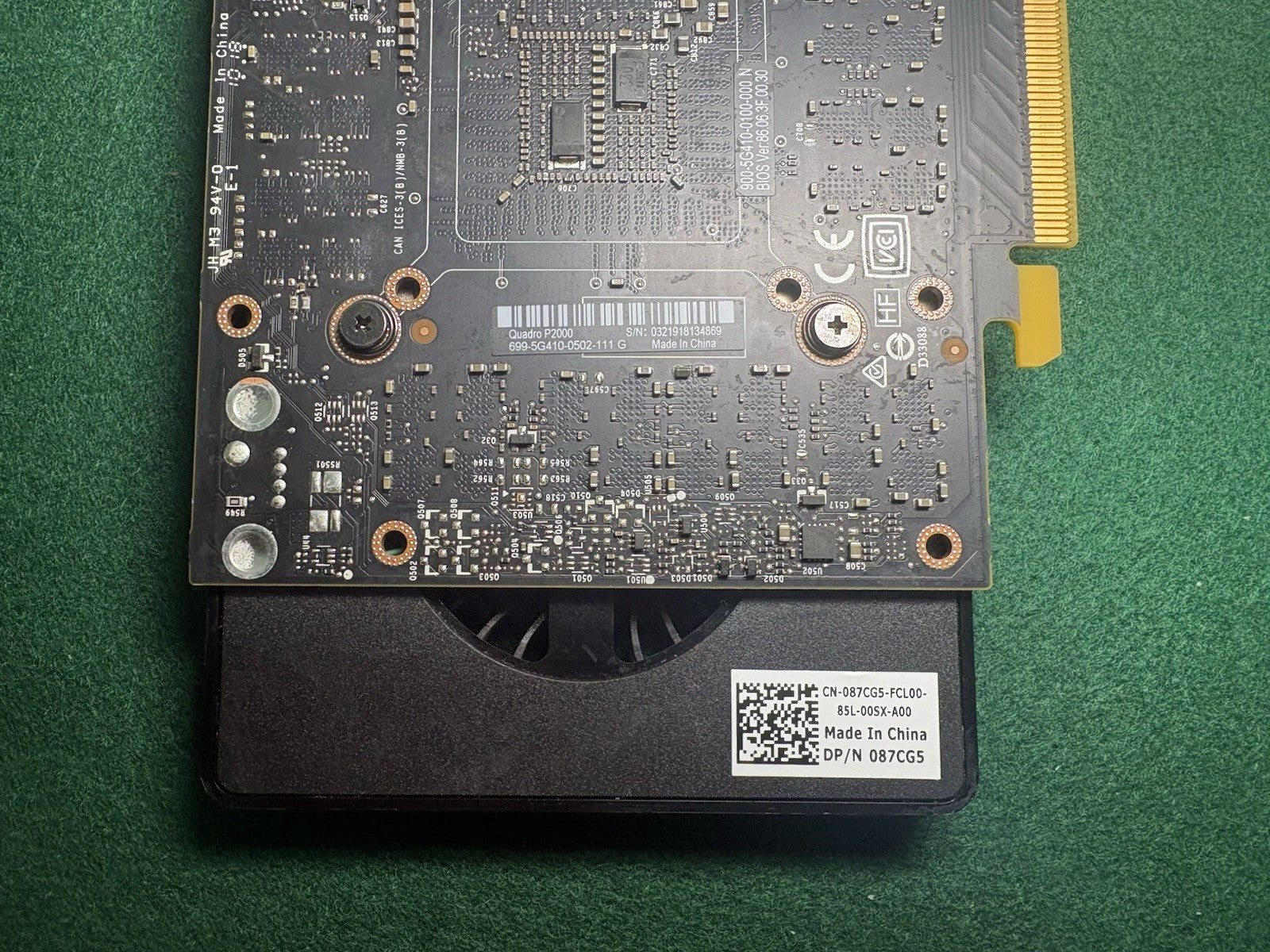 Lot of 8 DELL NVIDIA QUADRO P2000 GRAPHICS CARD | 087CG5 | 5GB GDDR5