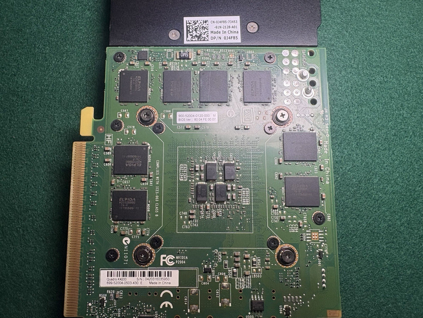 Nvidia Quadro K4200 4GB GDDR5 2x DisplayPort PCIe Graphics Card 0J4F85