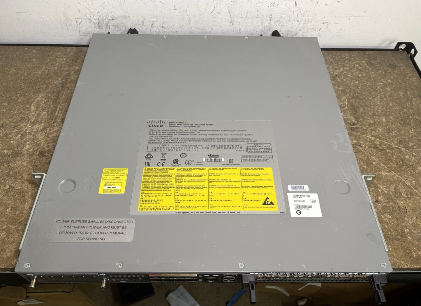 Cisco ASR1001-X  Aggregation Services Router 2x DC PSU & SPA-8X1GE-V2 ADV ent