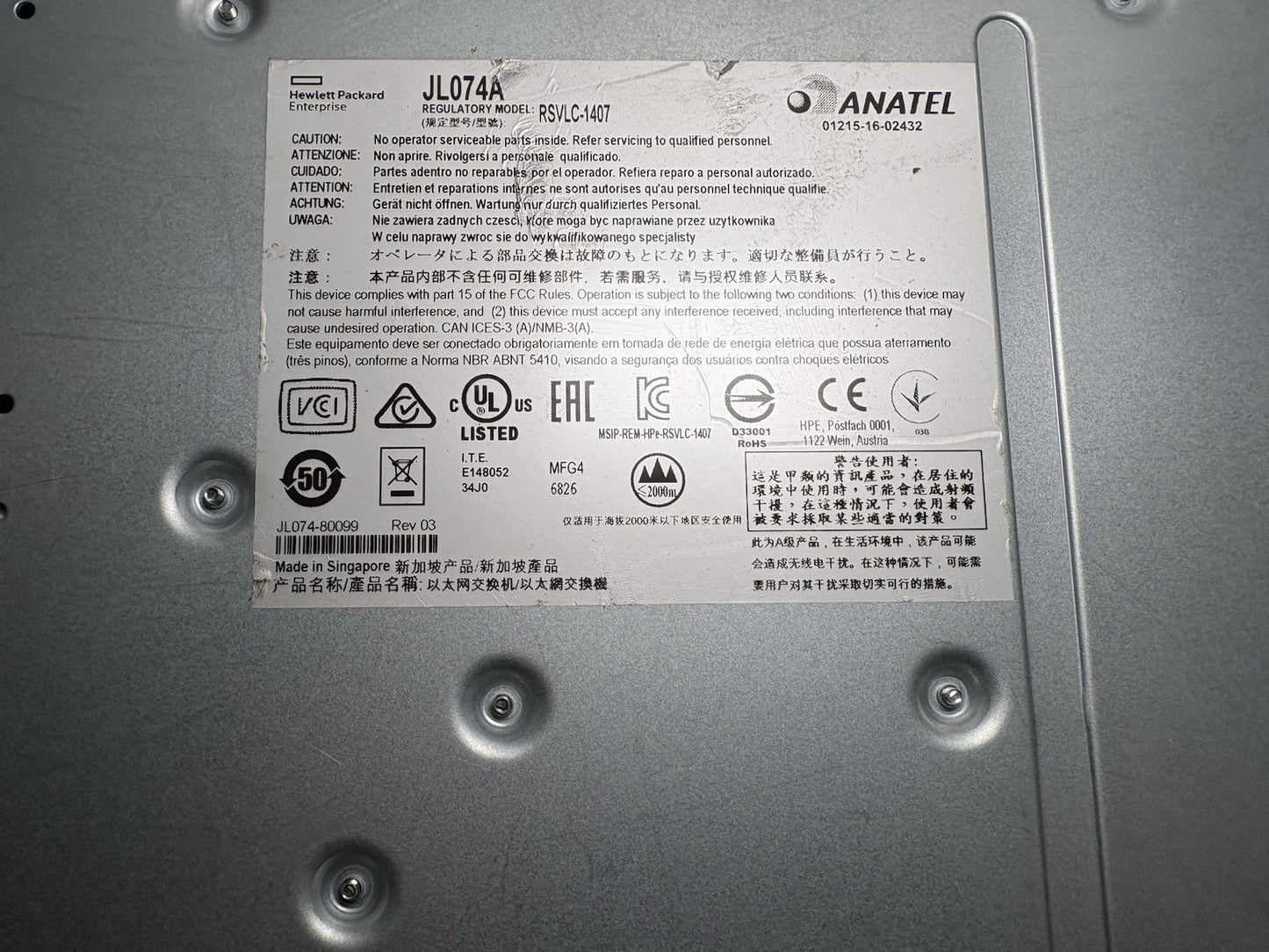 HP Aruba 3810M JL074A 48 Port  W/ JL084A STACKING MODULES