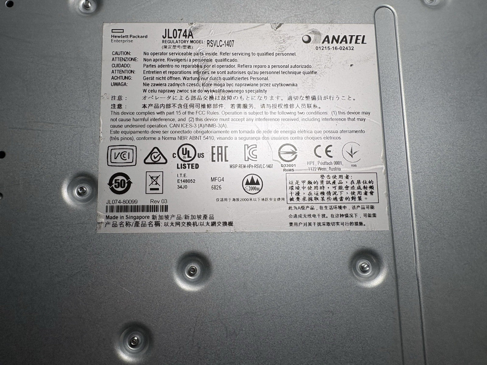 HP Aruba 3810M JL074A 48 Port  W/ JL084A STACKING MODULES