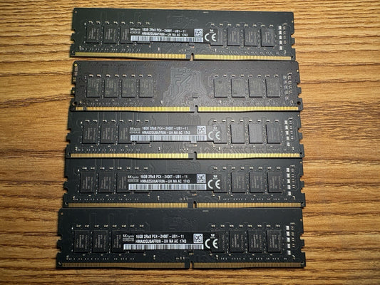 SK Hynix 80Gb (5x16GB) RAM 2Rx8 PC4-2400T-UB1-11 HMA82GU6AFR8N-UH Memory