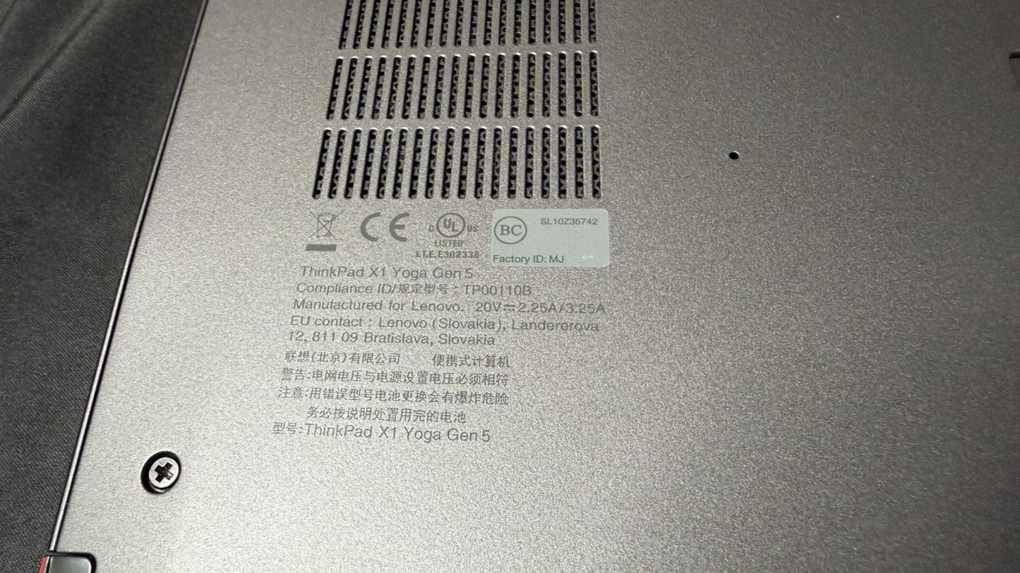 LENOVO ThinkPad X1 Yoga Gen 5 i5-10210U-16GB-256GB WIN 11