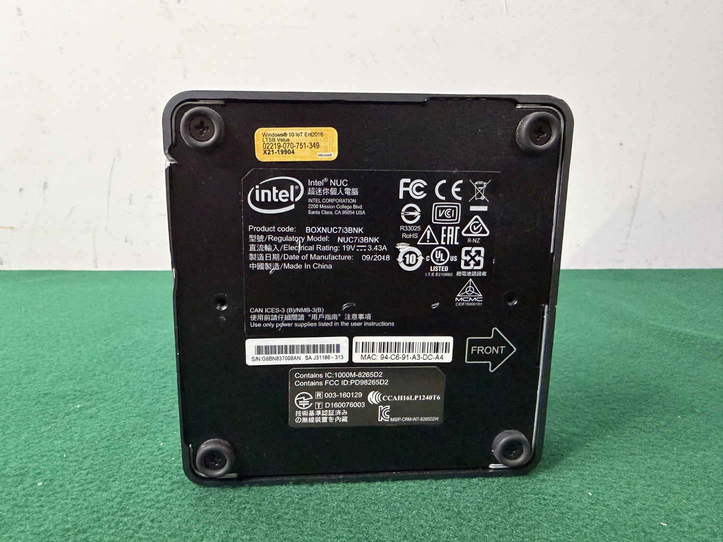 Intel NUC NUC7i3BNK i3-7100U 2.40GHz 4GB RAM, 256GB