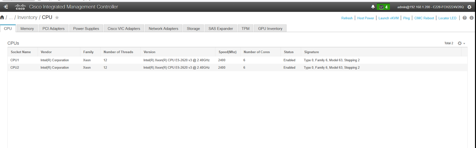 Cisco APIC-SERVER-L2 2x Xeon E5-2620 128GB RAM 2x 1.2TB SSD