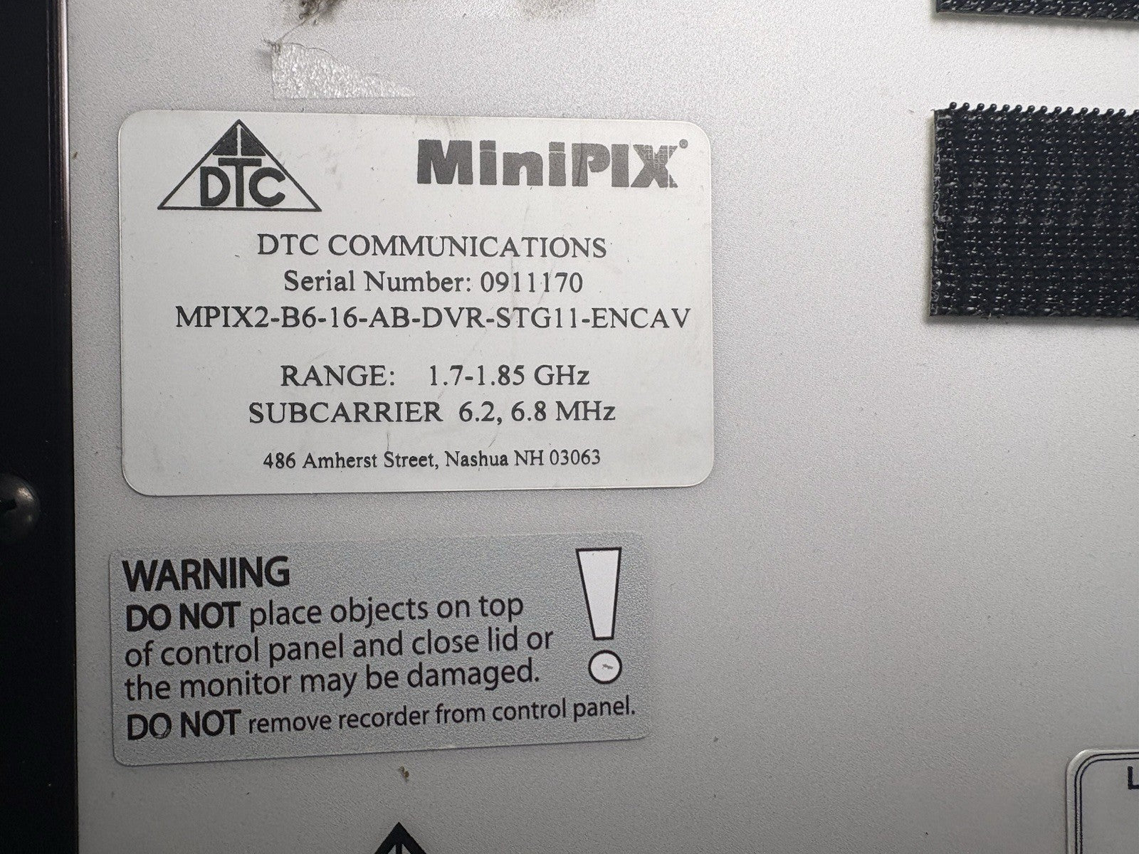 DTC MiniPix MPIX2-B6-16-AB-DVR-STG11-ENCAV Dual Communications