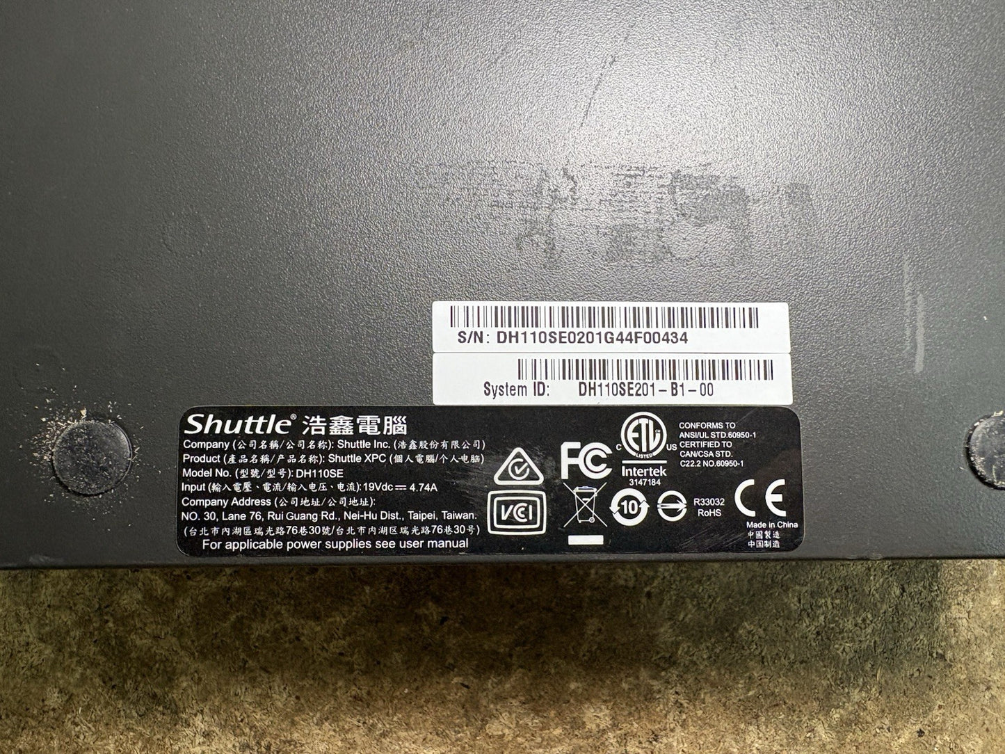 Shuttle XPC DH110SE Pentium G4400 4GB RAM/No SSD
