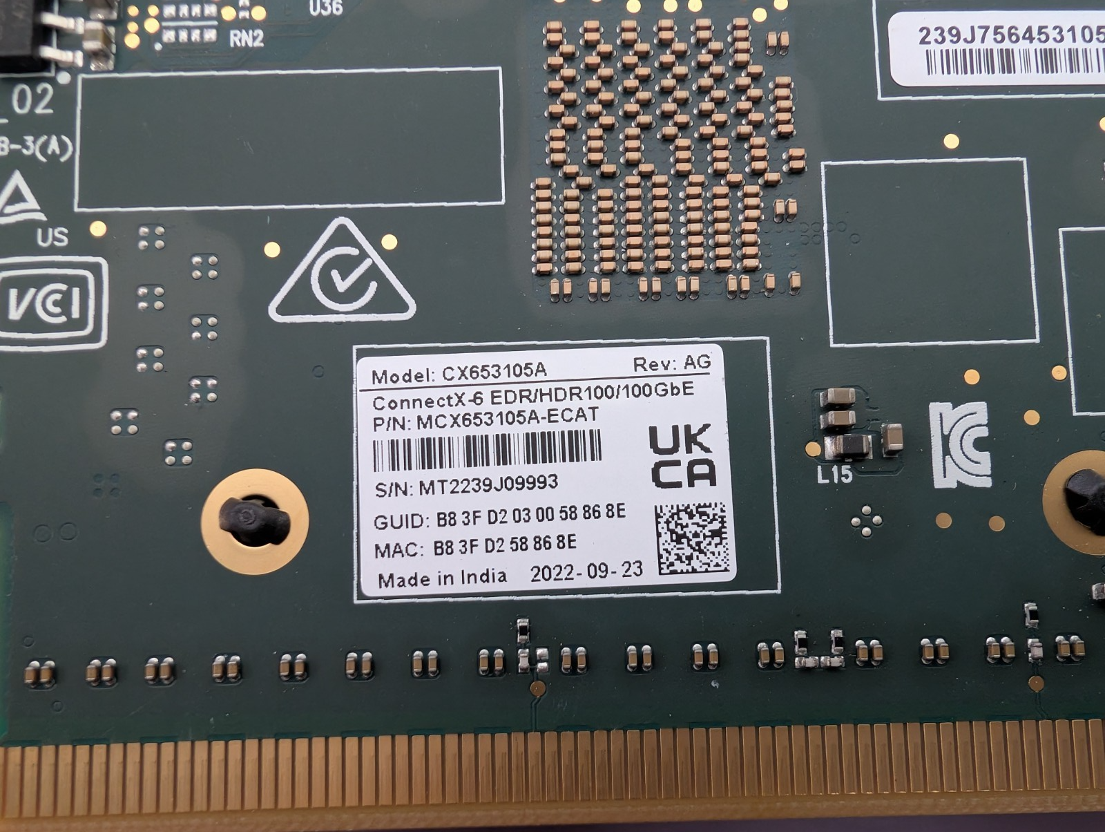 Mellanox CX653105A / MCX653105A-ECAT ConnectX-6 EDR/HDR 100GB Ethernet Adapter