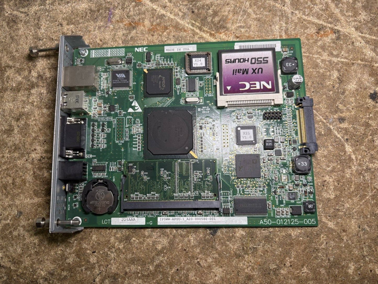 NEC IP3WW-APSU-A1 0911064 UX5000 Voice Mail Blade Card 0910501 UX Mail