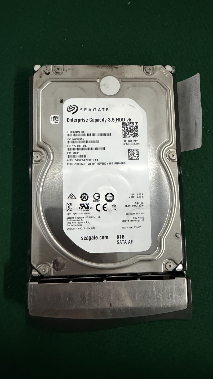 Seagate Enterprise Capacity 6TB SATA HDD v5 - 3.5” Hard Drive - ST6000NM0115