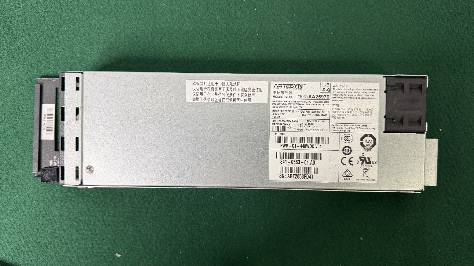 Cisco PWR-C1-440WDC Series 440W DC Switch Power Supply Used Tested
