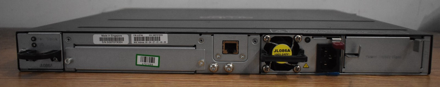 HP Aruba 3810M JL074A 48-Port PoE+ Managed Switch *Tested* w/ JL083A single PSU