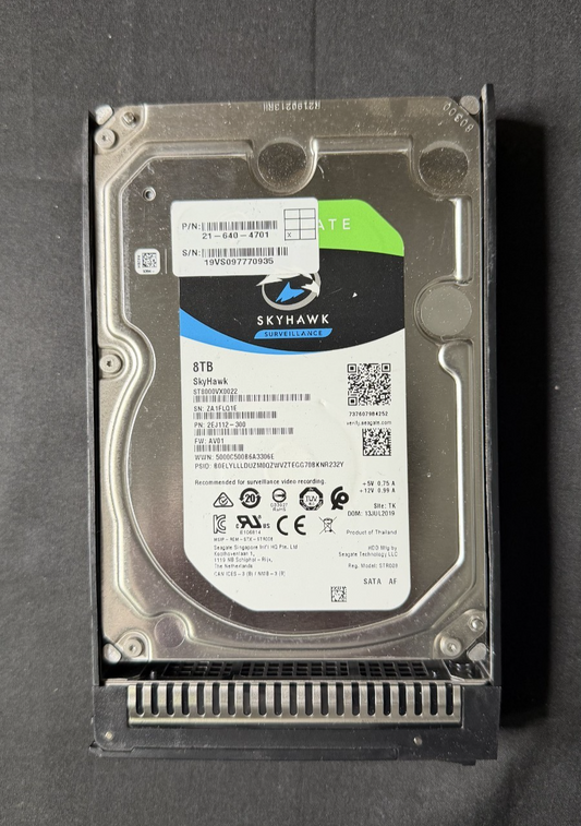 SEAGATE SKYHAWK 8TB 7.2K SATA III 256MB SEAGATE ST8000VX0022 TESTED 100% Health