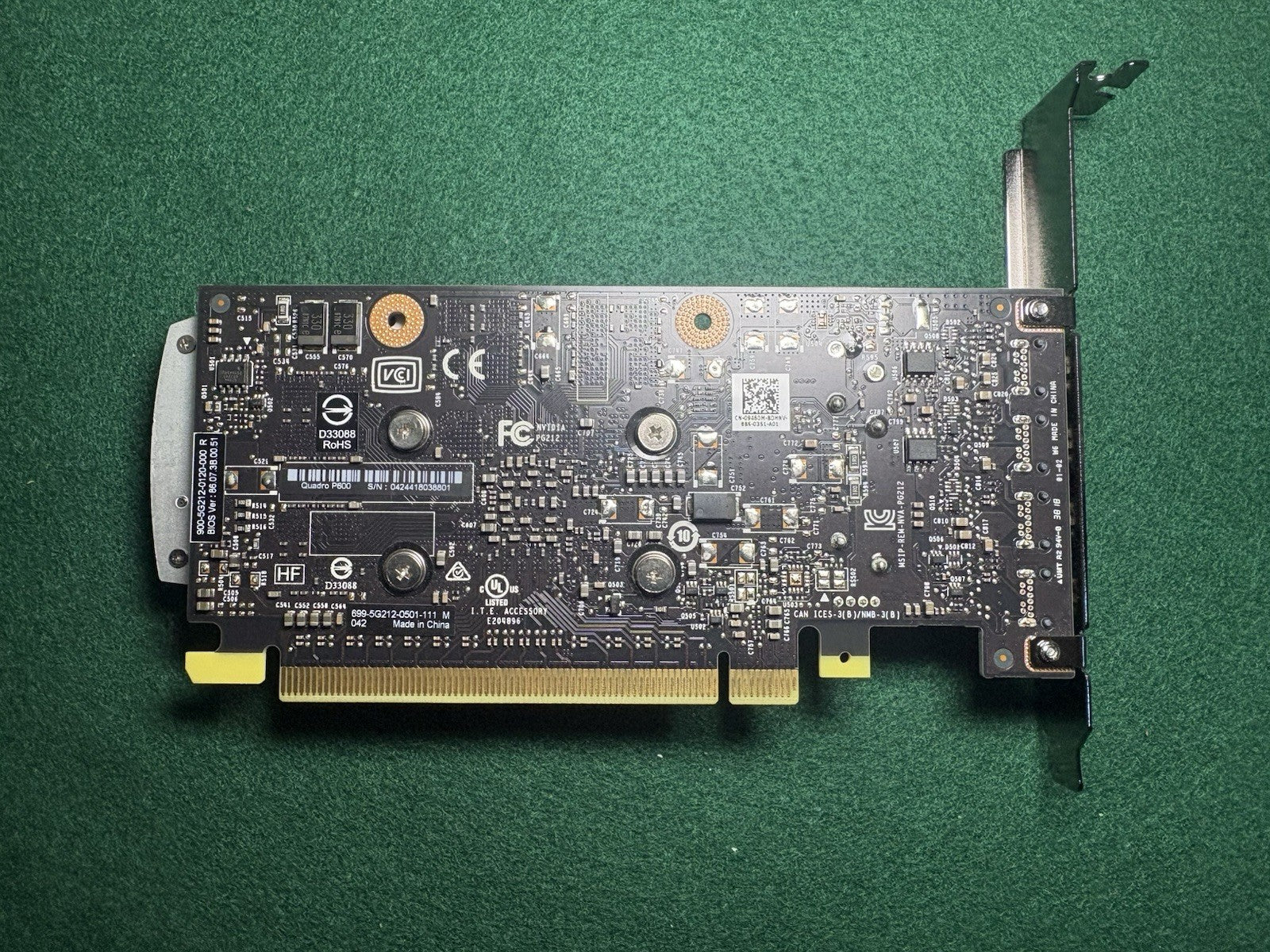 NVIDIA QUADRO P600 2GB GDDR5 GPU GRAPHICS BOARD