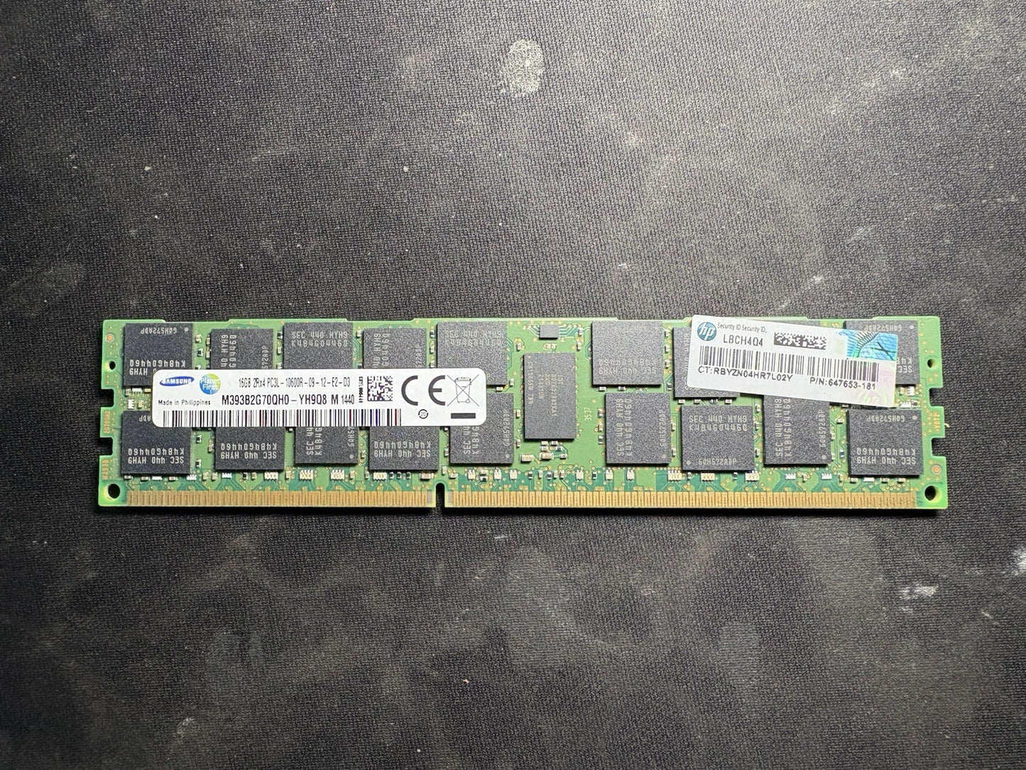 Lot of 8 - Samsung M393B2G70QH0-YH9Q8 16GB PC3-10600 DDR3-1333 Server Memory