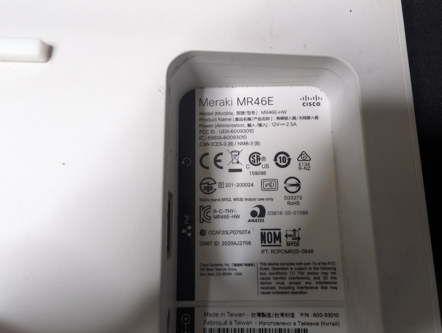 Cisco Meraki MR46E-HW Wi-Fi Access Points with antennas & mount Unclaimed
