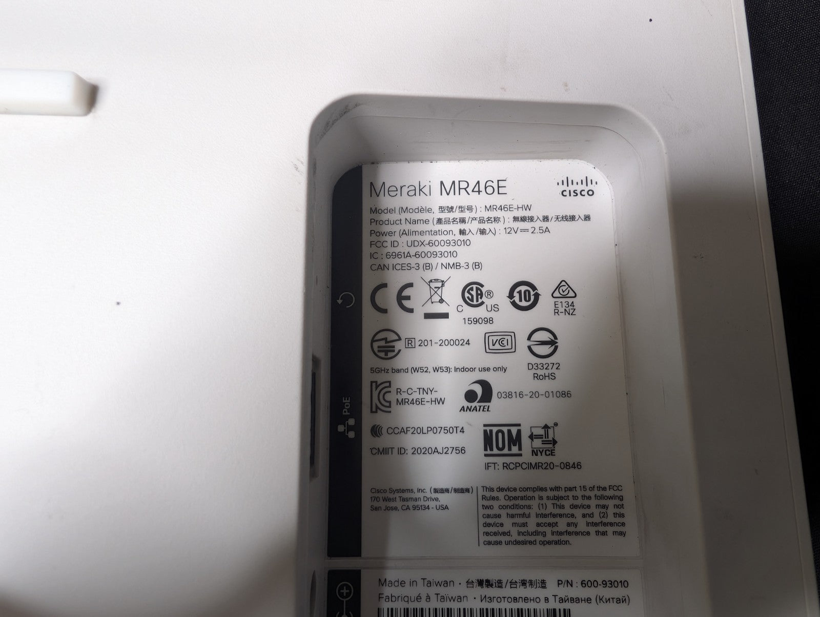 Cisco Meraki MR46E-HW Wi-Fi Access Points with antennas & mount Unclaimed