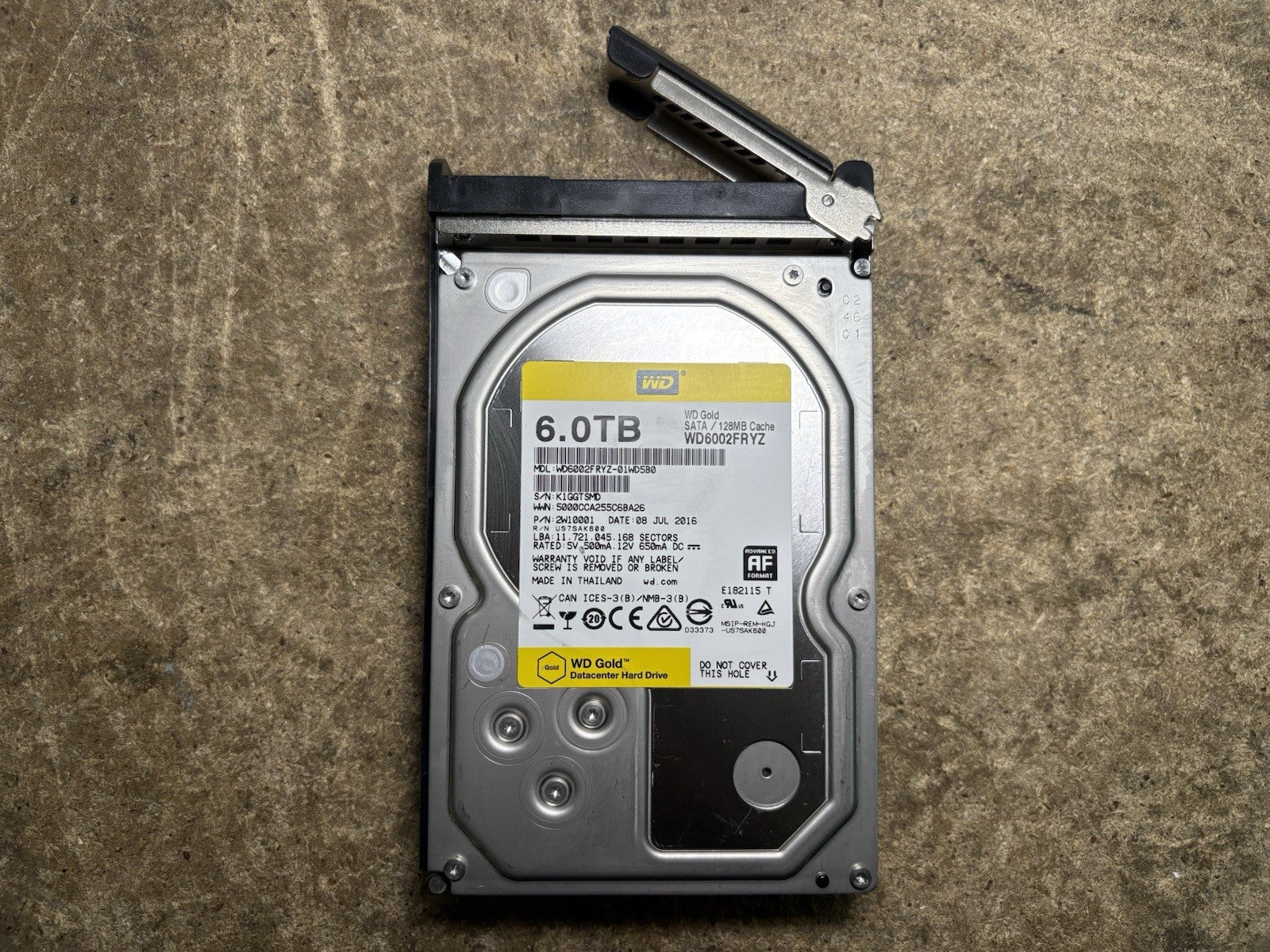 Western Digital Gold WD6002FRYZ 3.5" AF 6TB 6Gb/s SATA HDD Drive