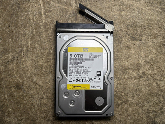 Western Digital Gold WD6002FRYZ 3.5" AF 6TB 6Gb/s SATA HDD Drive