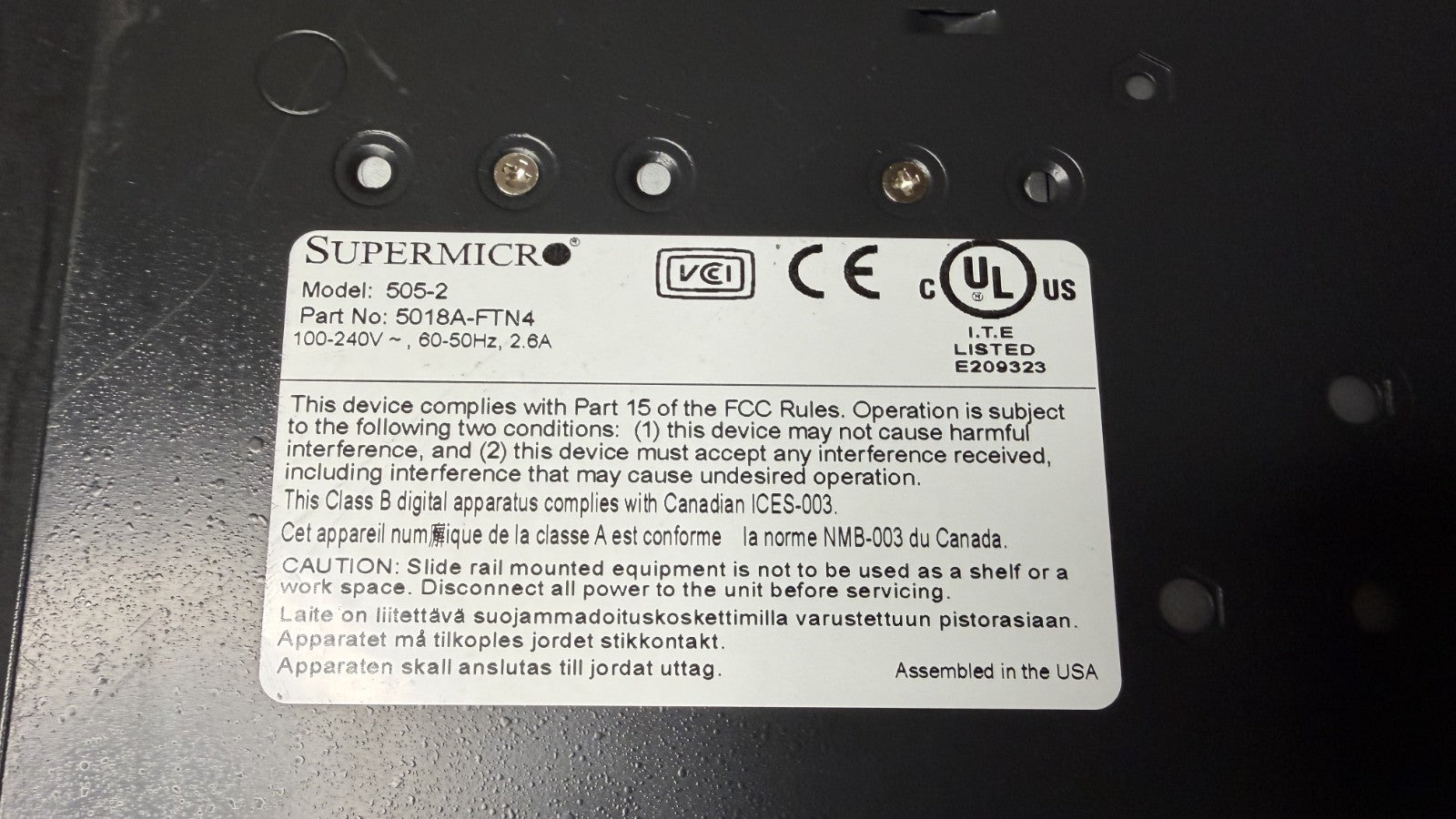 SUPERMICRO 5018A-FTN4  8gb ram no hdd intel atom 2.4ghz