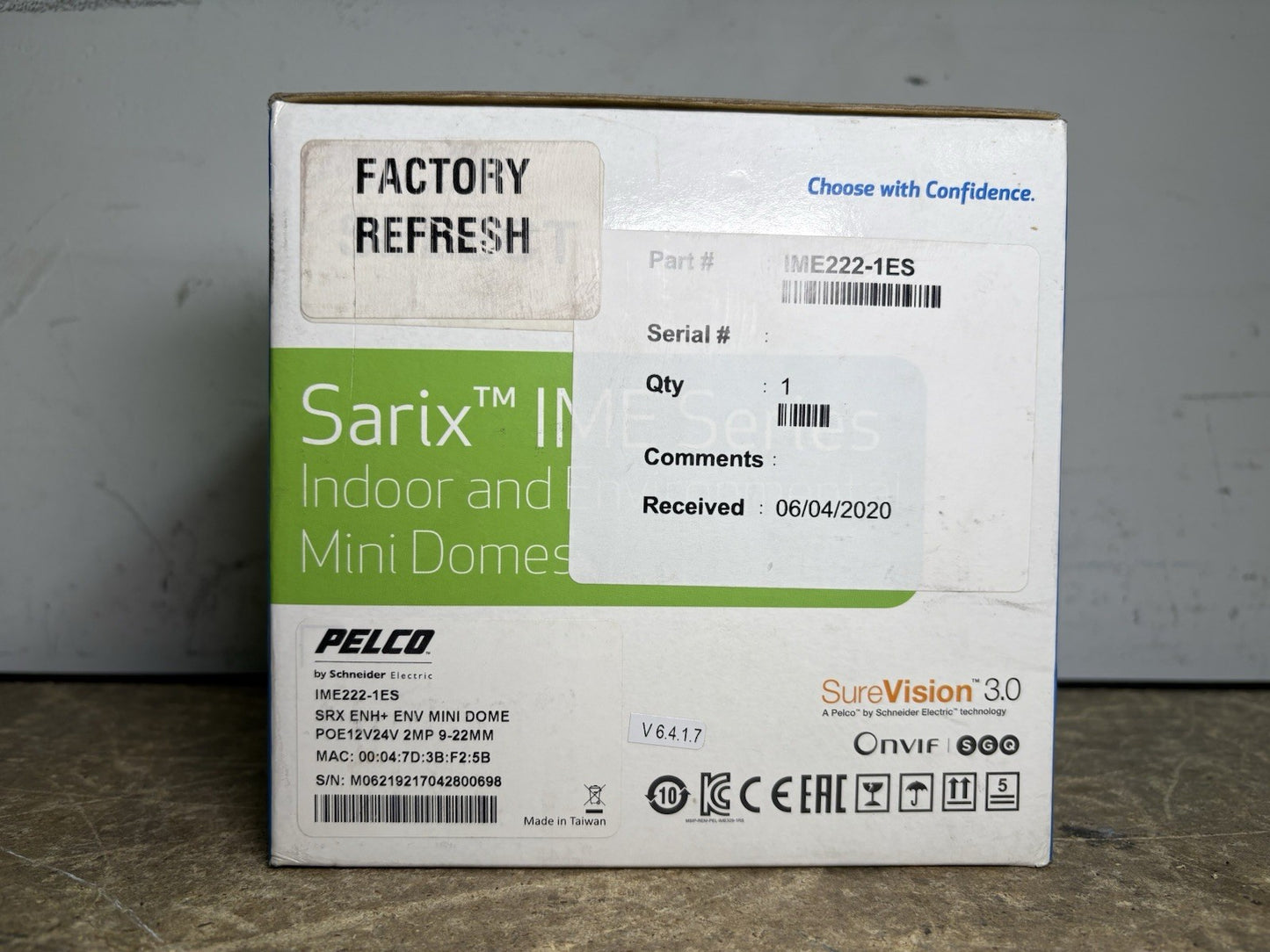 Pelco SARIX IME Security Camera Mini Domes IME221-1ES