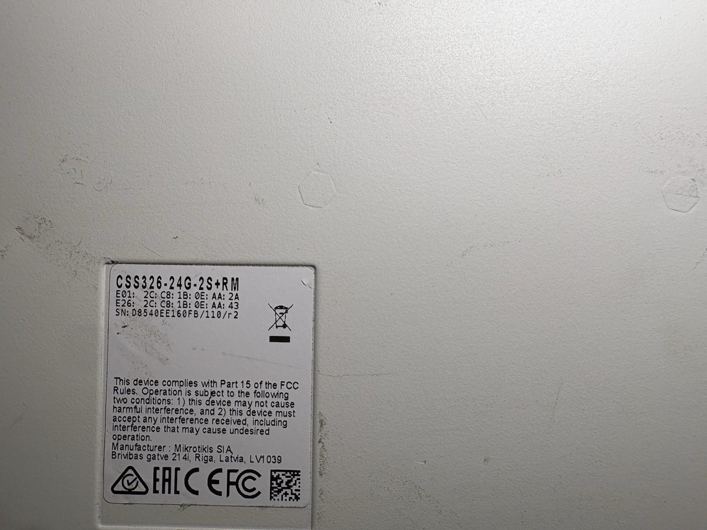 MikroTik CSS326-24G-2S+RM Switch 24xGB 2xSFP+