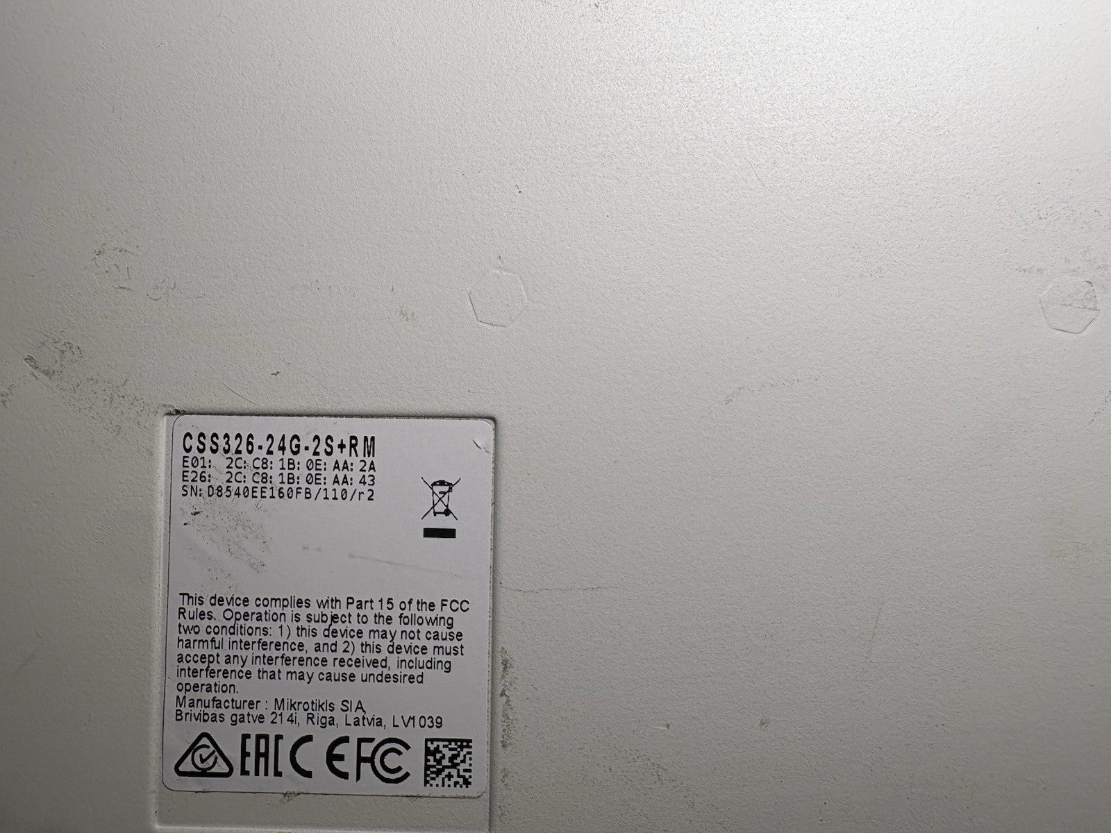 MikroTik CSS326-24G-2S+RM Switch 24xGB 2xSFP+