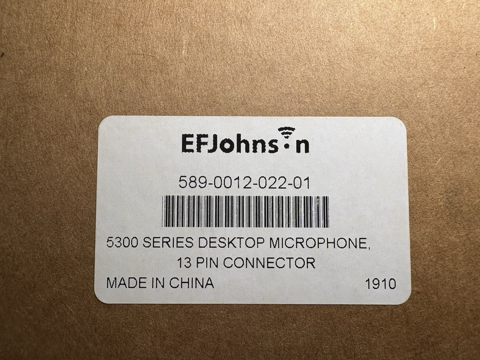 EF Johnson 5300 Series Desktop Mic, 13 Pin, Part # 589-0012-022-01, NEW IN BOX