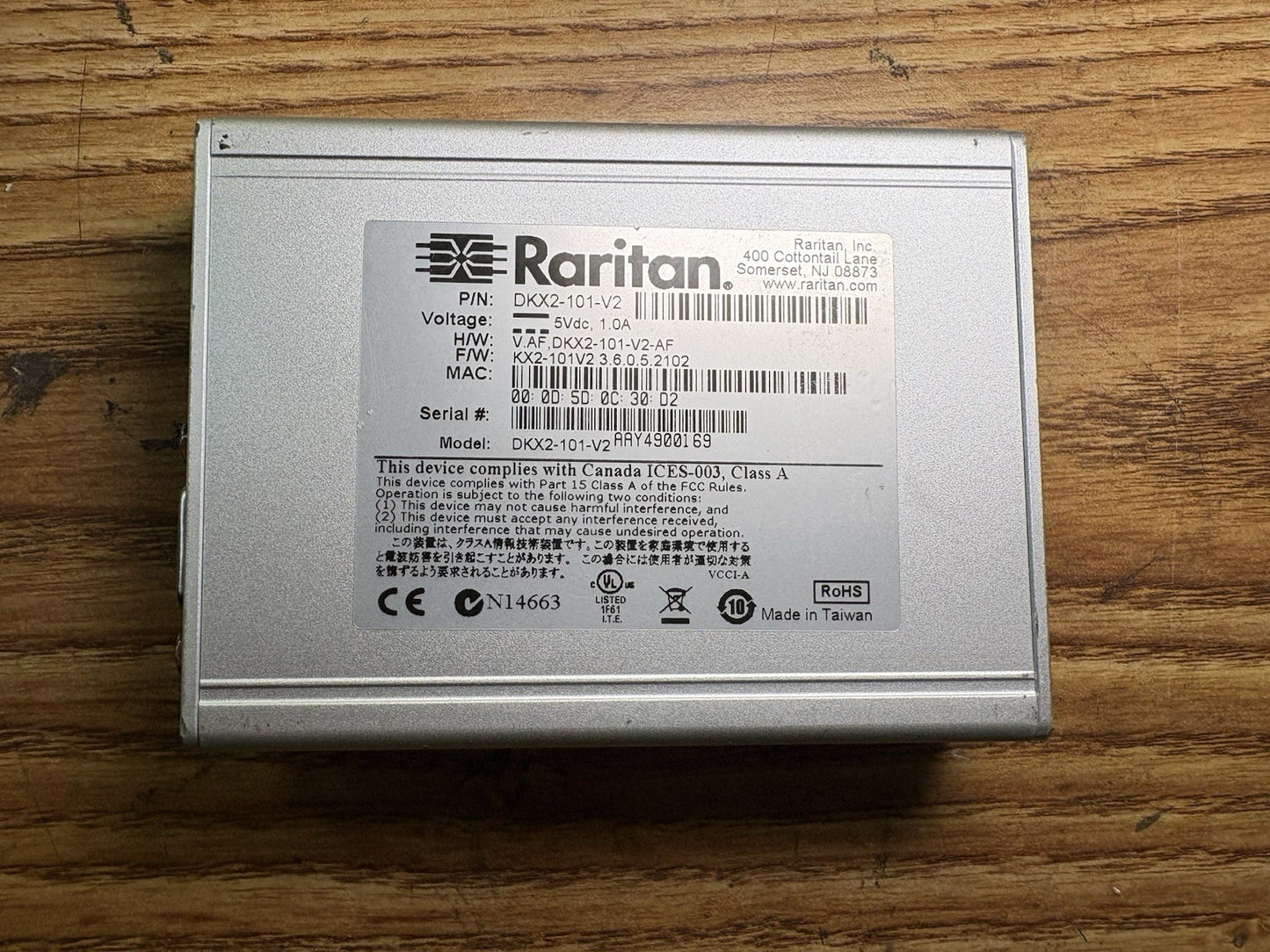 Raritan Dominion Single Port KVM-over-IP Switch (KX2-101-V2)