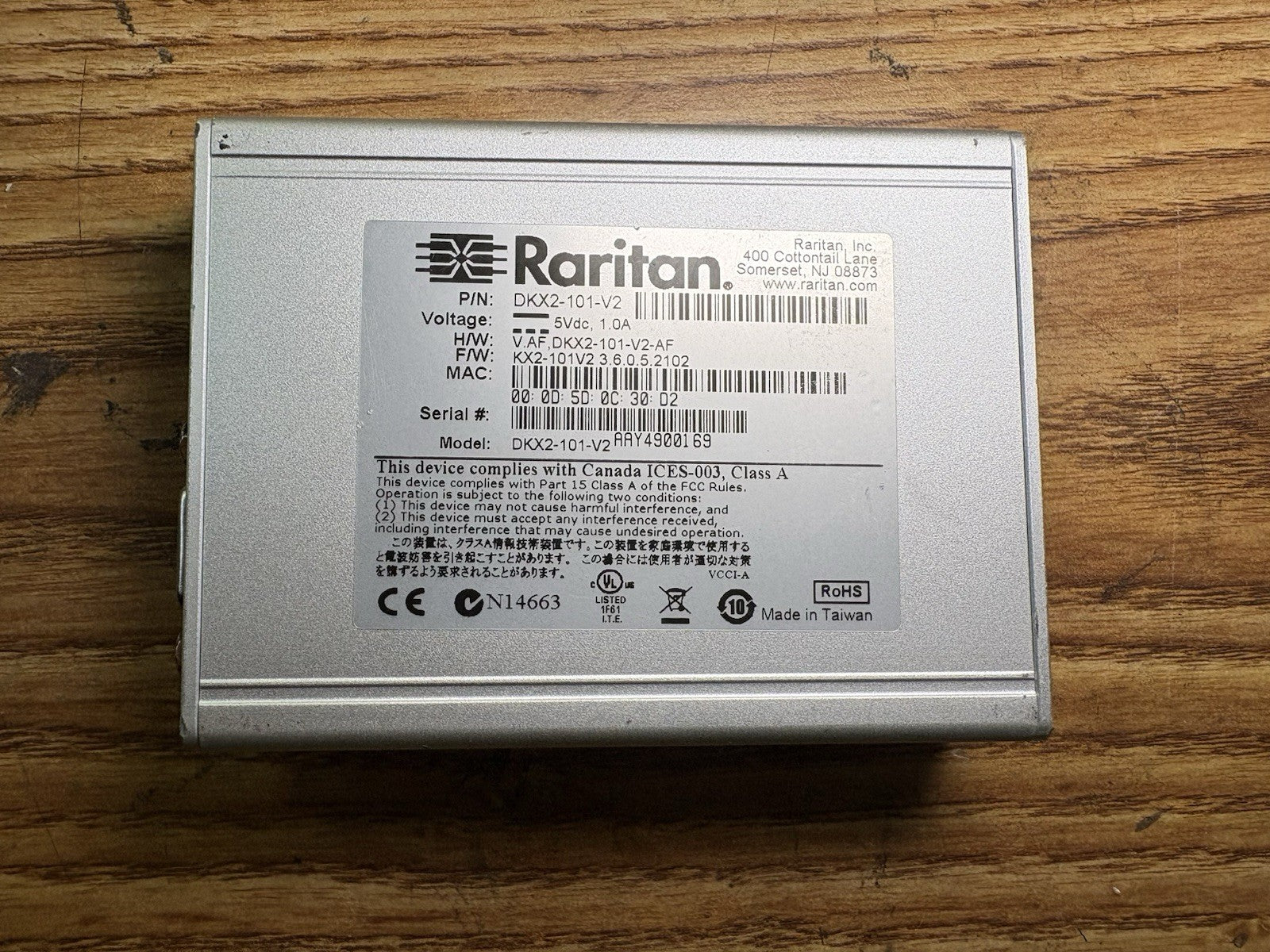 Raritan Dominion Single Port KVM-over-IP Switch (KX2-101-V2)